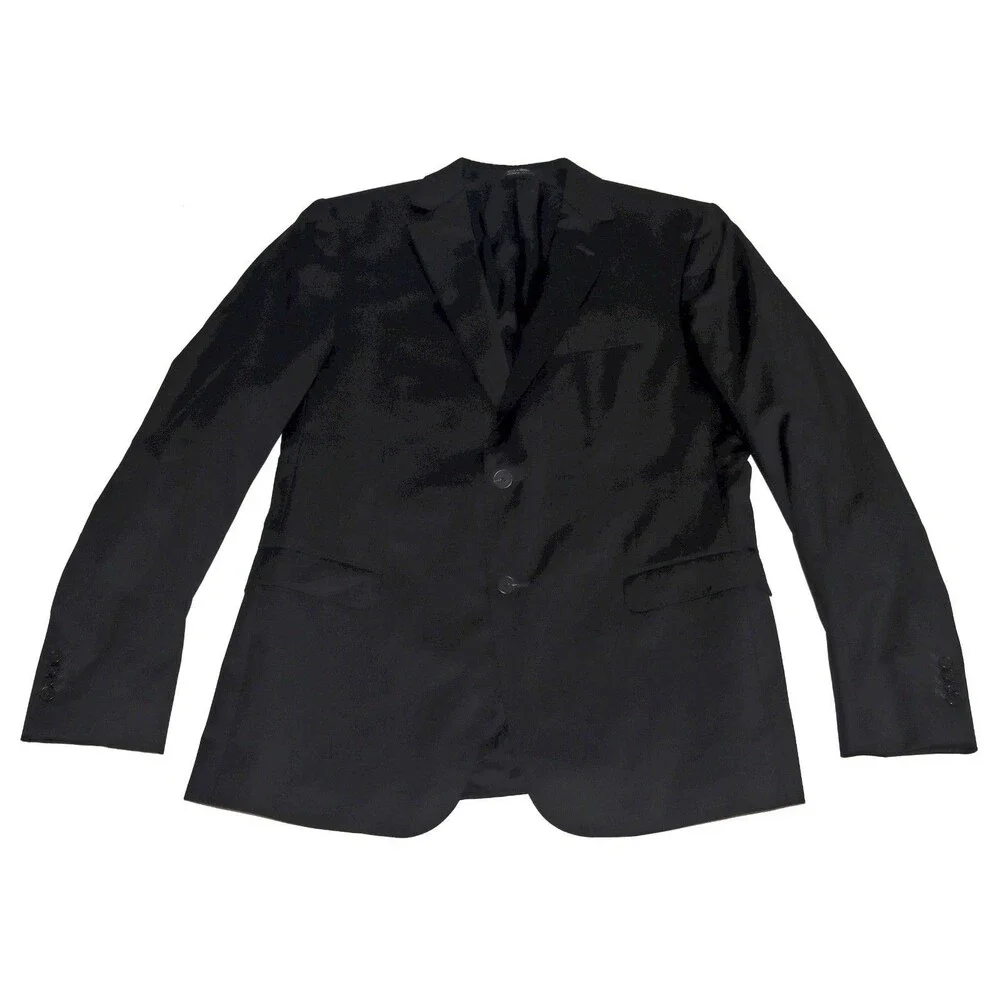 Z Zegna Drop 8 Wool Mens Duel Vent Two Button Double Vent Black Blazer Size 52 R